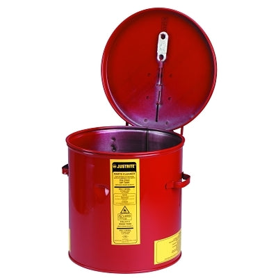 Justrite 27602 Dip Tank for Cleaning Parts Manual Cover with Fusible Link 10 in H x 9.375 in dia Outer 2 gal Steel Red