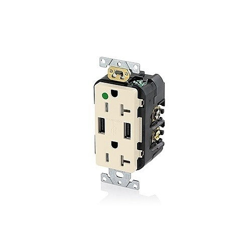 LEVITON Leviton Telcom T5832-HGT Combo Duplex Receptacle Usb