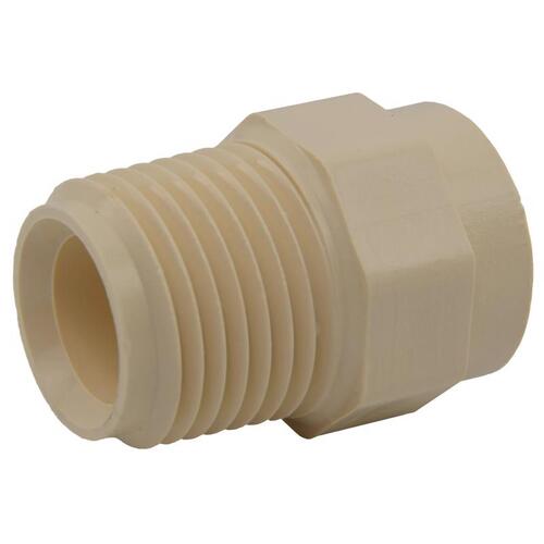 Charlotte CTS 02109 0600 Copper Tube Size Male Adapter, MPT x All CPVC Socket, 1/2 Inch, CPVC