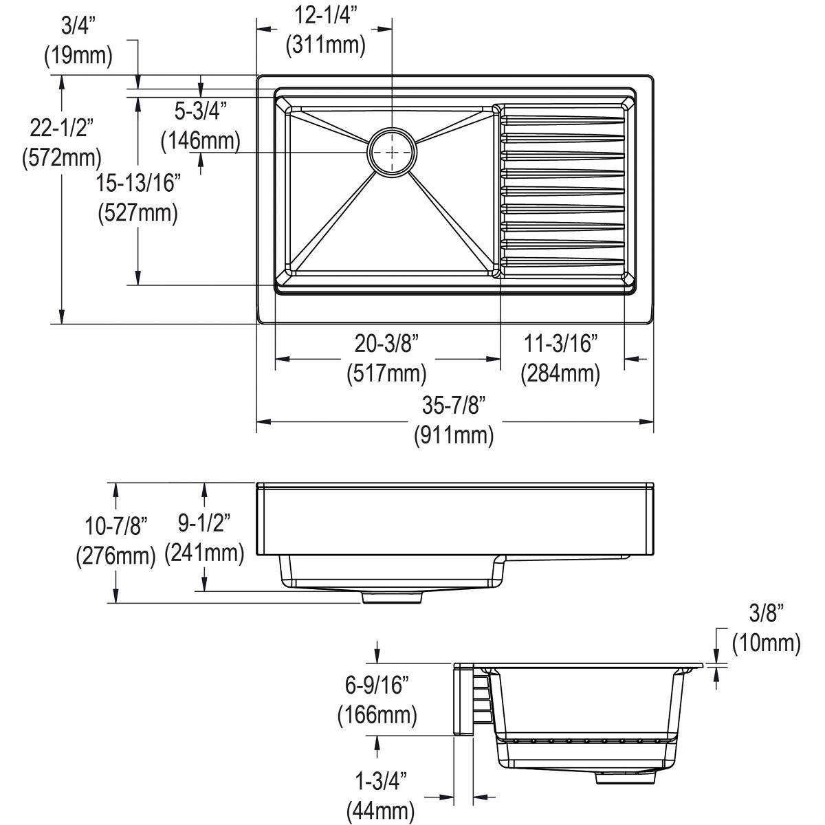 Elkay ELUHAD121245 Lustertone Classic Stainless Steel 14-1/2 x 14-1/2 Undermount Sink