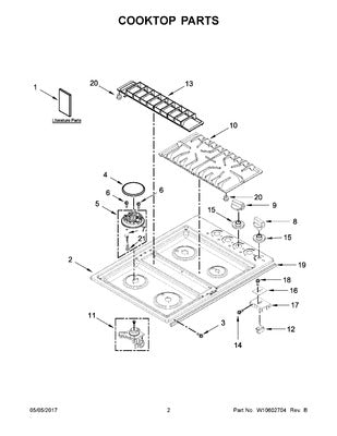 WHIRLPOOL WP7504P300-60 BURNER ASSEMBLIES