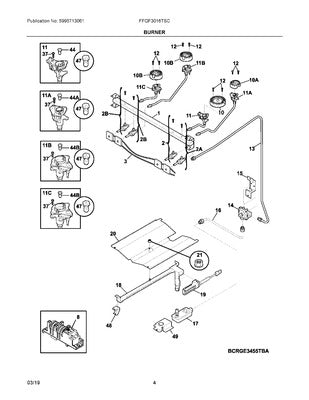 ELECTROLUX 5304513126 GAS VALVE ASSEMBLIES