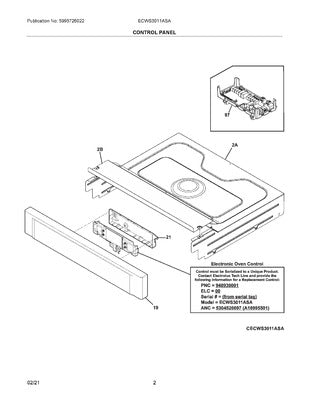 ELECTROLUX 316472808 CONTROL BOARDS