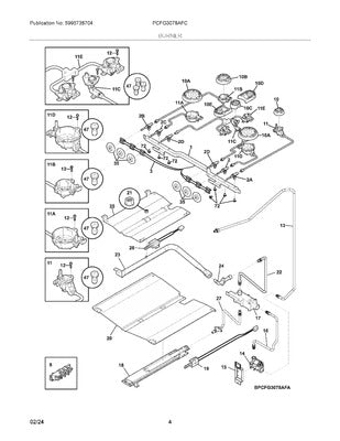 ELECTROLUX 5304523856 BURNER ASSEMBLIES