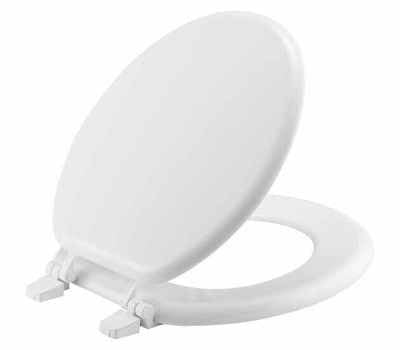 BEMIS BEMIS 400TMA000 ROUND WHITE ENAMELED WOOD TOILET SEAT