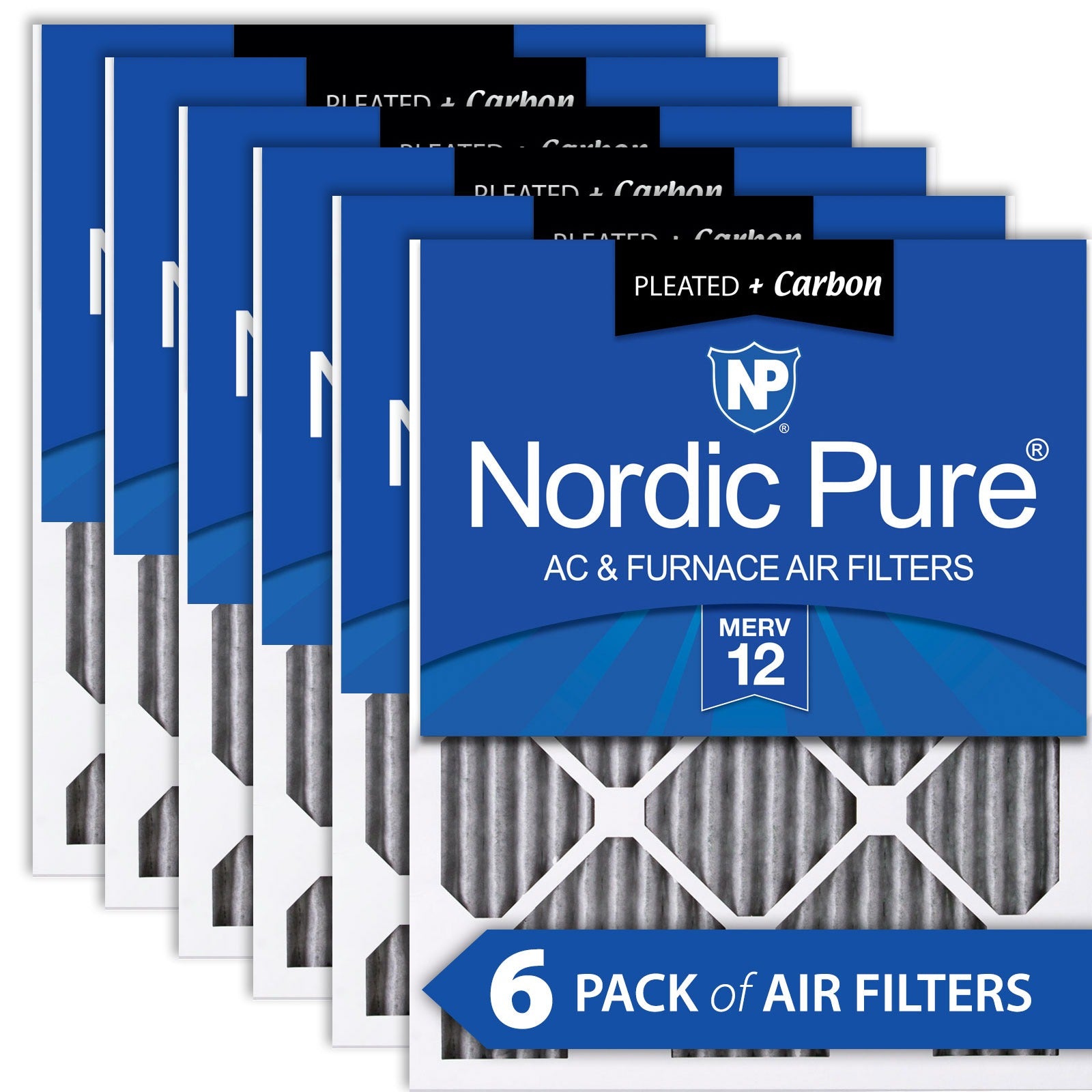 NORDIC PURE Nordic Pure 19x27x1ExactCustomM12+C-6 Merv 12 Filter 6pk