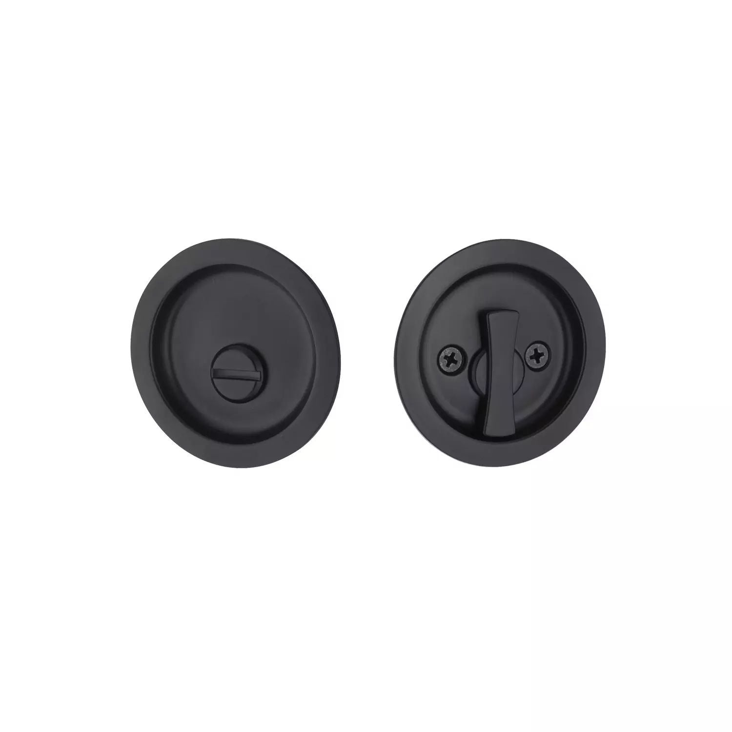 EMTEK Emtek EETPDRND63MB Round Pocket Door Privacy Lock Matte Black