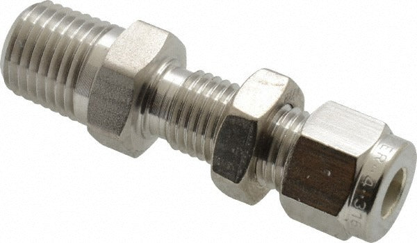 PARKER Parker 4MBC4N-316 Bulkhead Connector 1/4-18 Npt Ss