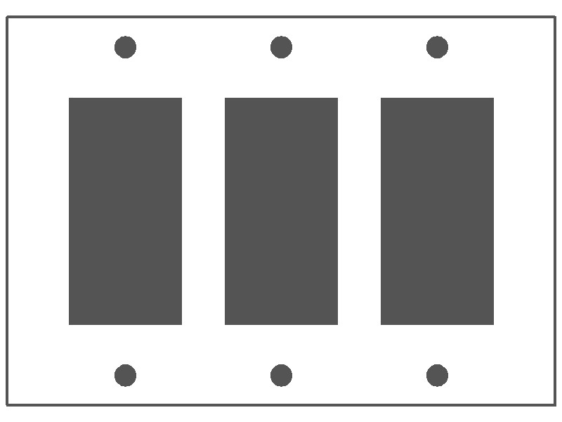 MULBERRY METAL PRODUCTS Mulberry Metal Products 83403 3-Gang Standard Wallplate Steel (4-1/2 in x 6-3/8 in)