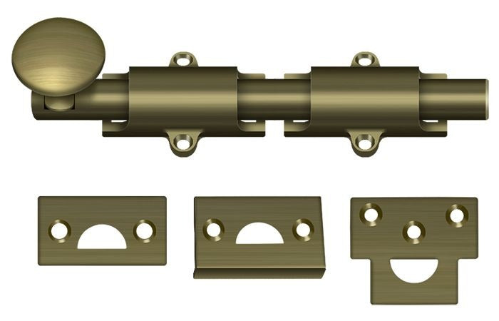 DELTANA Deltana 6SB5 Surface Bolt 6 Inches Antique Brass