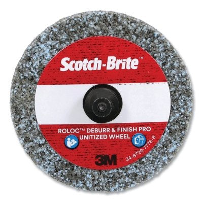 Scotch-Brite 7100081367 Roloc Deburr and Finish PRO Unitized Wheel 2 in dia x 1/4 in Thick Medium+ 22100 RPM Precision Shaped Ceramic