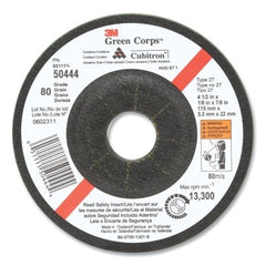 3M 7000118594 Green Corps Flexible Grinding Wheel 7 Dia 7/8 Arbor 1/8 Thick 36 Grit