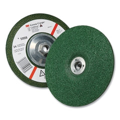 3M 7100034253 Green Corps Depressed Center Wheel 7 Inch Diameter 1/4 Inch Thickness with 5/8 Inch Arbor 24 Grit