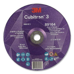 3M 7100313759 Cubitron 3 Cut and Grind Wheel 36+ Grit T27 9 inches x 1/8 inch x 7/8 inch