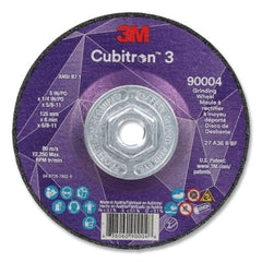 3M 7100312967 Cubitron 3 Depressed Center Grinding Wheel 5 in dia x 1/4 in Thick x 5/8 in-11 Arbor 36+ Grit T27