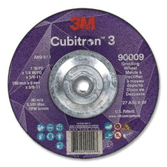 3M 7100312965 Cubitron 3 Depressed Center Grinding Wheel 36+ Grit T27 7 in 1/4 in Thick 5/8 in-11 Arbor