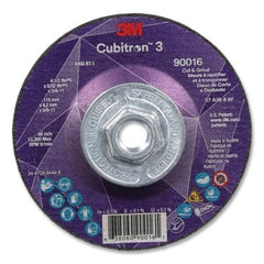 3M 7100313194 Cubitron 3 Cut and Grind Wheel 4-1/2 Inches 5/32 Inches Thick 5/8 Inches-11 Arbor 36+ Grit T27