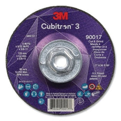 3M 7100313550 Cubitron 3 Cut and Grind Wheel 5 in x 5/32 in x 5/8 in-11 Arbor 36+ Grit T27