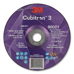 3M 7100313206 Cubitron 3 Cut and Grind Wheel 7 Inches Dia x 5/32 Inches Thick x 7/8 Inches Arbor 36+ Grit T27