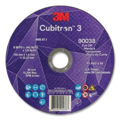 3M 7100313190 Cubitron 3 Cut-Off Wheel 6 inch x 0.045 inch x 7/8 inch Arbor 60+ Grit T27