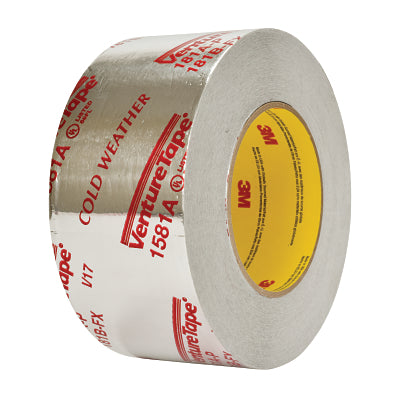 3M 7100043830 Venture Tape Aluminum Foil Tape, 2-1/2 in W x 60 yd L x 2 mil Thick, Silver