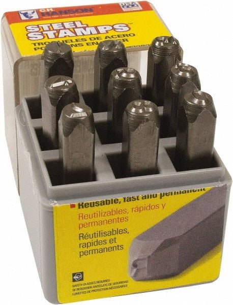 C H HANSON C.h. Hanson 25521 Reverse Number Stamp Set 9 Pc