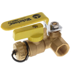 Webstone 40612 Ball Valve Pro-Pal Brass 1/2 Iron Pipe Size with Drain PTFE Full Port Reversible Handle