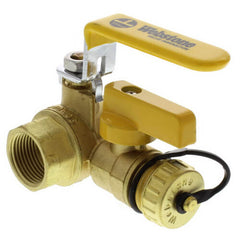 Webstone 40613 Ball Valve Pro-Pal Brass 3/4 Iron Pipe Size with Drain PTFE Full Port Reversible Handle