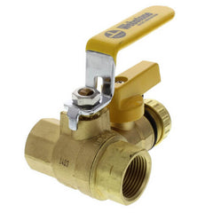 Webstone 40613 Ball Valve Pro-Pal Brass 3/4 Iron Pipe Size with Drain PTFE Full Port Reversible Handle