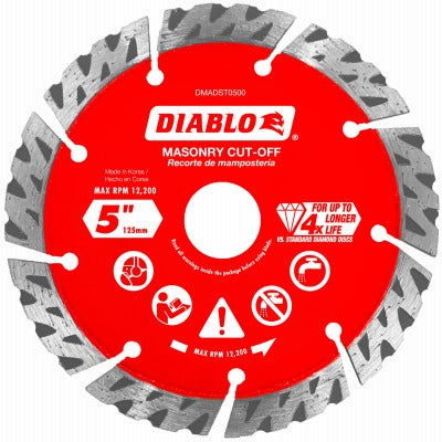 DIABLO Freud DMADST0500 5 in Diamond Turbo Cut-off Disc 5-pack