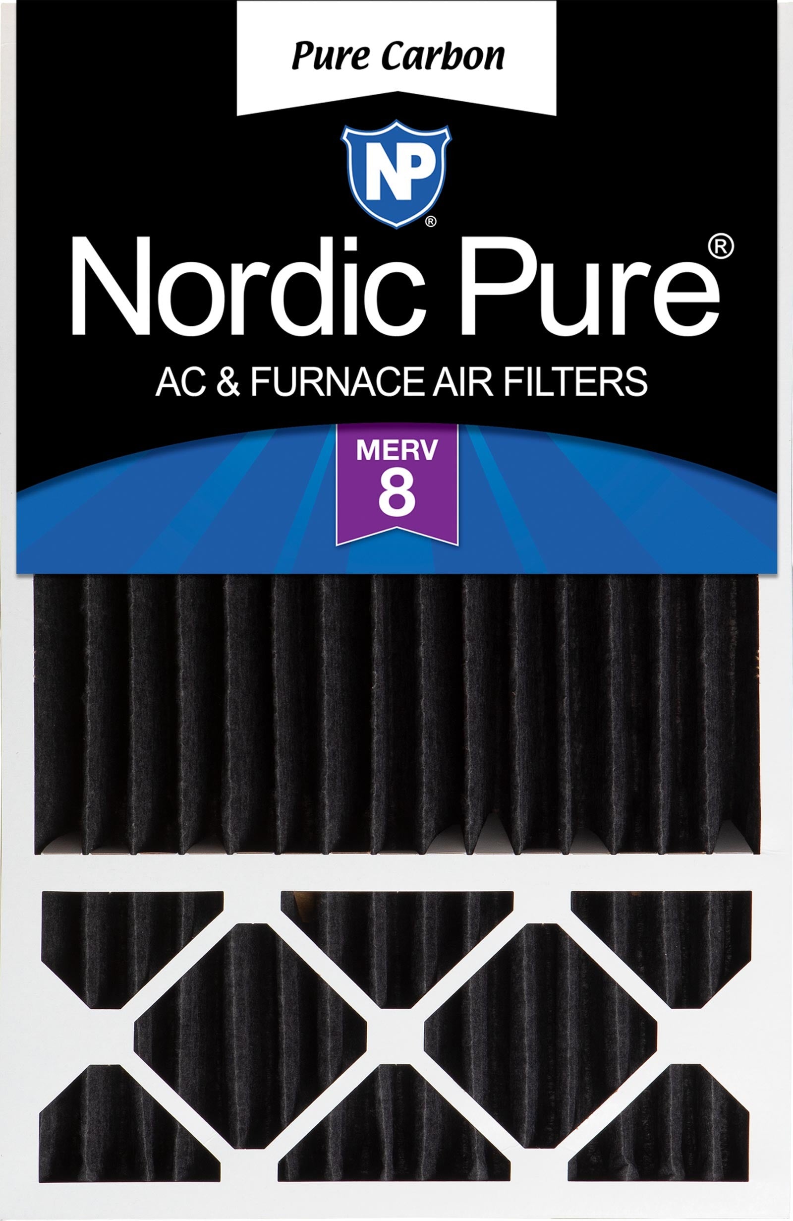 NORDIC PURE Nordic Pure 16x25x5HPCP-1 Carbon Pleated Filter Merv 8