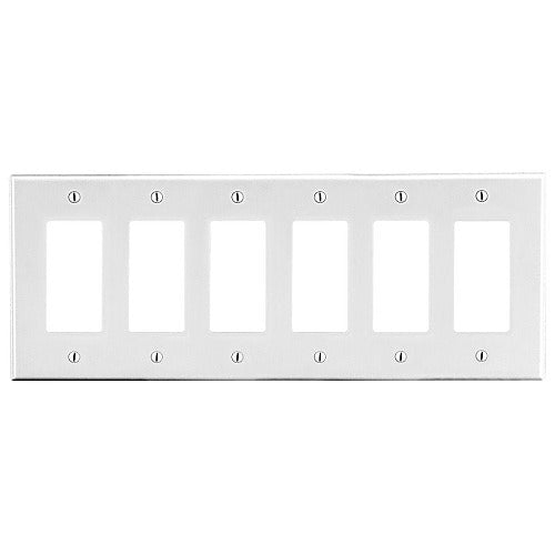 HUBBELL Hubbell Premise Wiring P266W 6-gang Decorator Wallplate