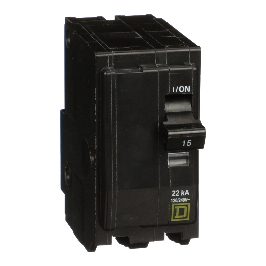 Square D QO215VH Miniature Circuit Breaker 15 Amp 2 Pole 120/240 Volt