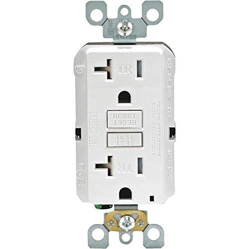 LEVITON Leviton R12-GFTR2-0KW SmartlockPro Self-Test GFCI outlet 20A 125V (Duplex 5-20R) R92-GFTR2-0KW
