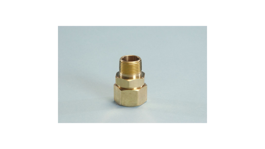 Omega Flex FGP-FST-375 Straight Mechanical Fitting 3/8 NPT Brass AutoFlare