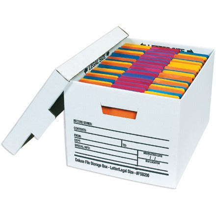 BSC PREFERRED Bsc Preferred FSB200 File Storage Box White Corrugated 12-pack