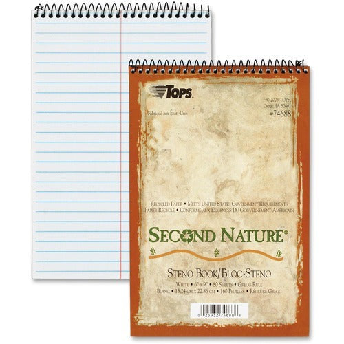 TOPS Tops TOP74688 Wirebound Steno Book 70 Sheets Gregg Ruled