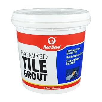 RED DEVIL Red Devil 0424 Pre-Mixed Tile Grout Hand Powered (1 Quart)