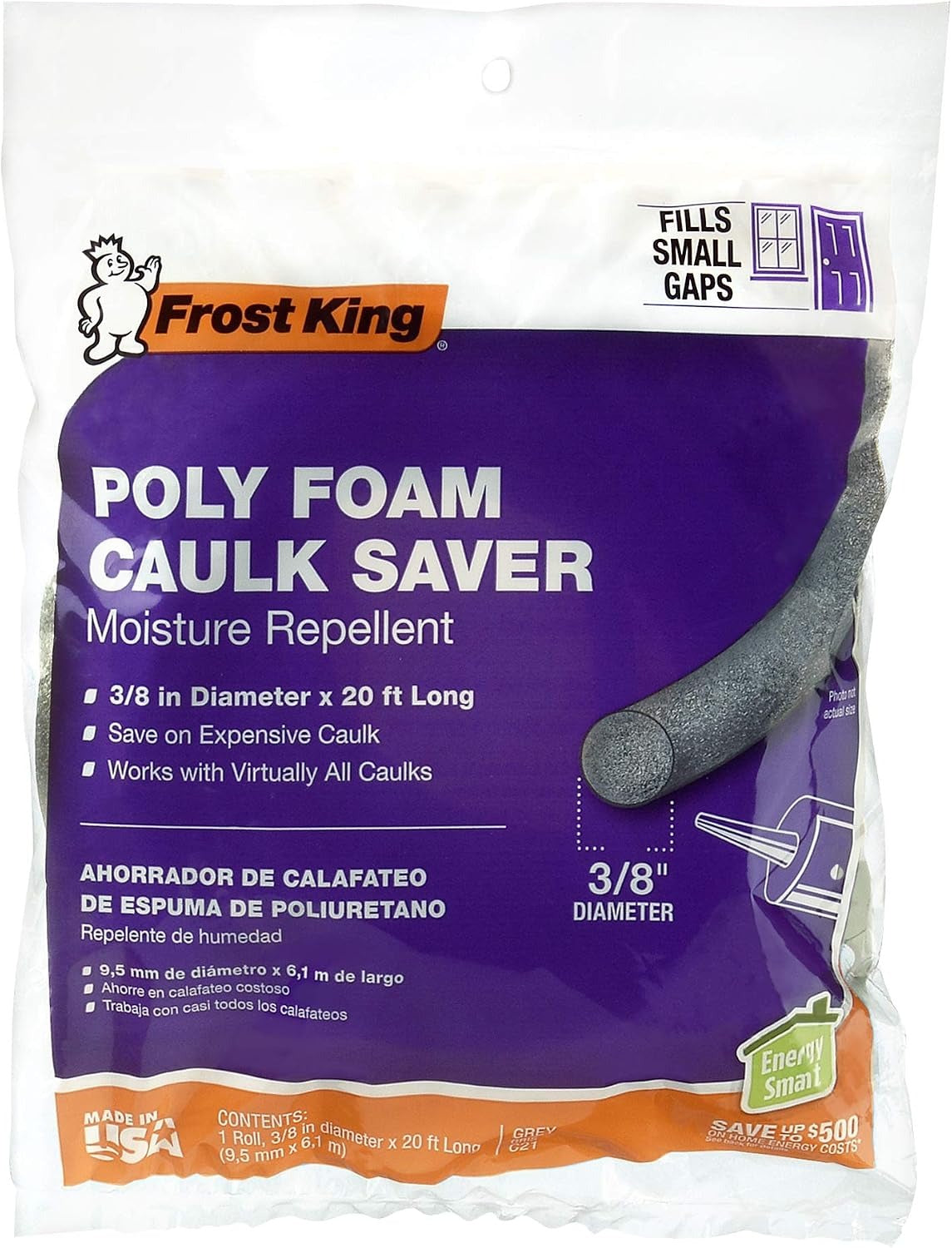 FROST KING Frost King C21H Caulk Saver (3/8 in x 20 ft)