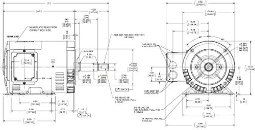 Marathon MGT0404 Open Drip Proof Closed Coupled Pump Motor 1-1/2 hp 1800 RPM 208-230/460 VAC