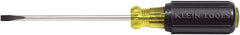 Klein Tools 601-4 Flathead Screwdriver 3/16-Inch Cabinet Tip 4-Inch Round Shank