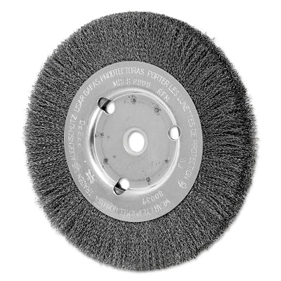 Pferd 80039 Narrow Face Crimped Wire Wheel Brush 8,000 RPM .008 Carbon Steel 6 Inches