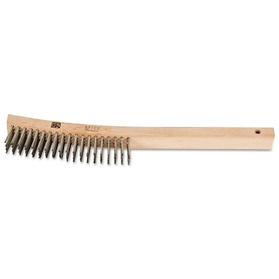 Pferd 85008 Curved Handle Scratch Brushes 13 3/4 in 4 x 19 Rows SS Wire Wood Handle