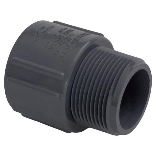 Charlotte PVC 08109 1000 Schedule 80, Male Adapter, Socket x MPT End, 1 Inch