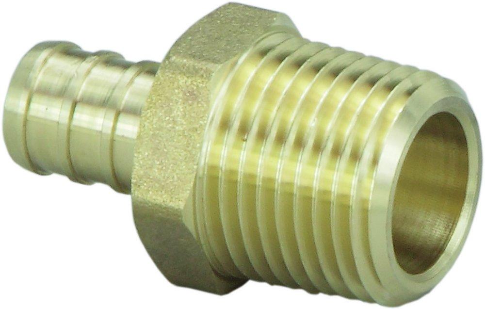 Viega 46446 PureFlow 3/4 in. Brass PEX Crimp x 1 in. MPT Adapter