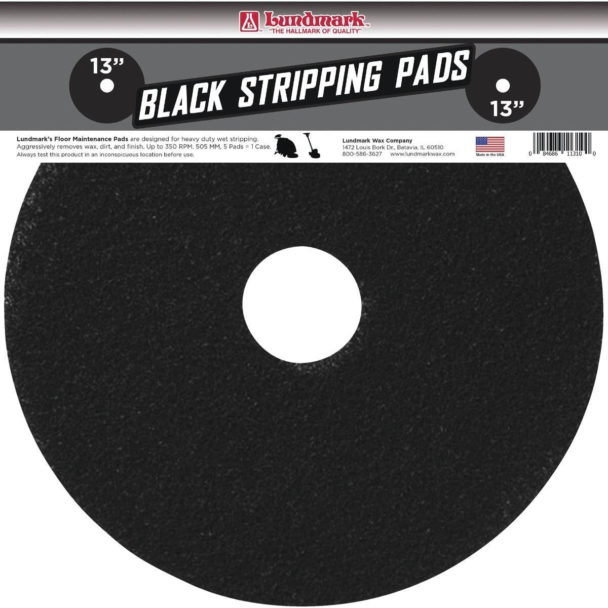 LUNDMARK Lundmark TKL13B 13 In. Thick Line Black Stripping Pad (5-Pack)