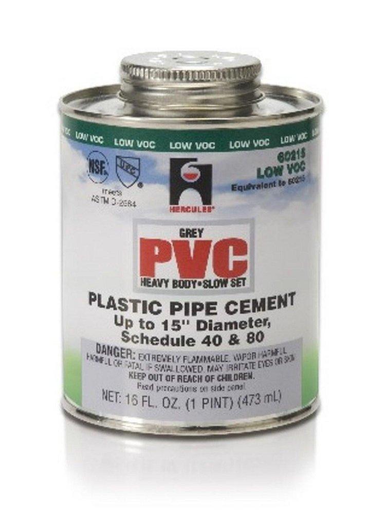 Hercules 60215 16 oz. Slow Set PVC Grey Pipe Cement