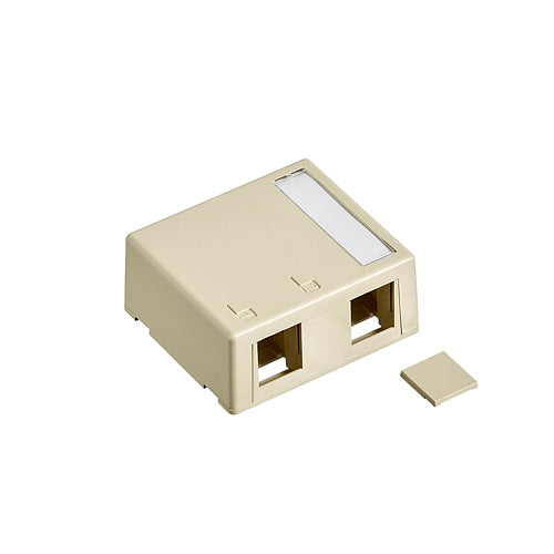 Leviton 41089-2IP Surface-Mount QuickPort Box, Plenum-Rated, 2-Port, Replacement MPN