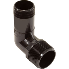 Waterway Plastics 411-6521 Pool Plumbing Parts 1.5 MPT & Hose Barb Black Elbow