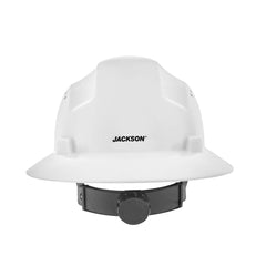 Jackson Safety 20820 Advantage Series Full Brim Hard Hat 4-Point Rapid Dial Suspension White Large